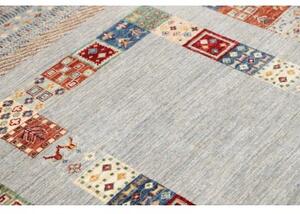 Tappeto Gabbeh Nova Geometrico Grigio Chiaro Multicolore 128x180 Cm