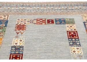 Tappeto Gabbeh Nova Geometrico Grigio Chiaro Multicolore 128x180 Cm