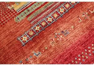 Tappeto Gabbeh Nova Geometrico Rosso Beige 124x186 Cm
