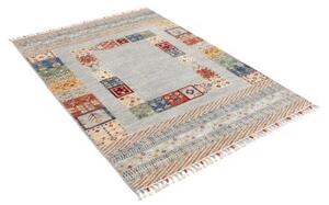 Tappeto Gabbeh Nova Geometrico Grigio Chiaro Multicolore 128x180 Cm