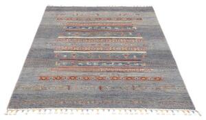 Tappeto Gabbeh Nova Geometrico Blu Rosso 124x173 Cm