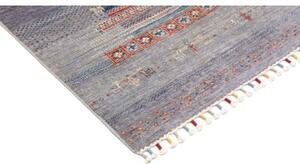 Tappeto Gabbeh Nova Geometrico Blu Rosso Mattone 123x181 Cm
