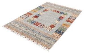 Tappeto Gabbeh Nova Geometrico Grigio Chiaro Multicolore 128x180 Cm