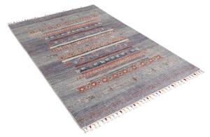 Tappeto Gabbeh Nova Geometrico Blu Rosso Mattone 123x181 Cm