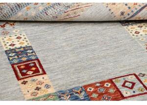 Tappeto Gabbeh Nova Geometrico Grigio Chiaro Multicolore 128x180 Cm