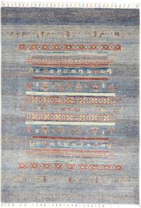 Tappeto Gabbeh Nova Geometrico Blu Rosso 124x173 Cm