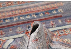 Tappeto Gabbeh Nova Geometrico Blu Rosso Mattone 123x181 Cm