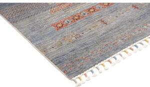 Tappeto Gabbeh Nova Geometrico Blu Rosso 124x173 Cm