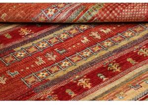 Tappeto Gabbeh Nova Geometrico Rosso Mattone Beige 125x183 Cm