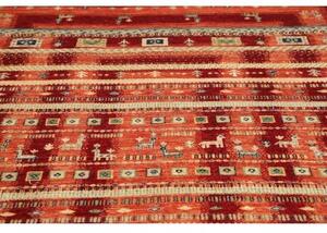 Tappeto Gabbeh Nova Geometrico Rosso Ruggine Beige 170x251 Cm