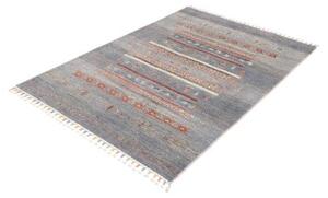 Tappeto Gabbeh Nova Geometrico Blu Rosso 124x173 Cm