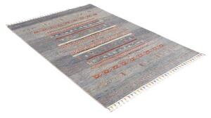 Tappeto Gabbeh Nova Geometrico Blu Rosso 124x173 Cm