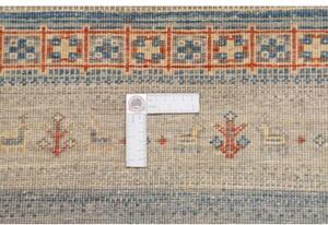 Tappeto Gabbeh Nova Geometrico Blu Rosso Mattone 106x148 Cm