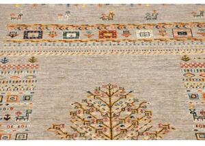 Tappeto Gabbeh Nova Figurativo Beige Blu 103x149 Cm