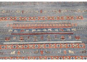 Tappeto Gabbeh Nova Geometrico Blu Rosso 103x147 Cm