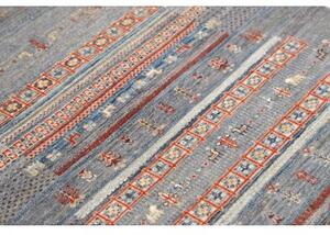 Tappeto Gabbeh Nova Geometrico Blu Rosso 103x147 Cm