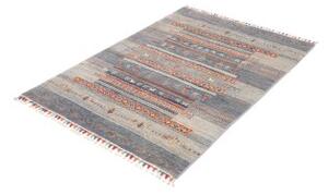 Tappeto Gabbeh Nova Geometrico Blu Rosso Mattone 106x148 Cm