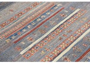 Tappeto Gabbeh Nova Geometrico Blu Rosso 124x173 Cm