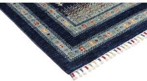 Tappeto Gabbeh Nova Geometrico Blu Notte Azzurro 102x150 Cm