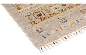 Tappeto Gabbeh Nova Figurativo Beige Blu 103x149 Cm