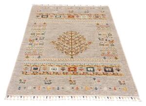 Tappeto Gabbeh Nova Figurativo Beige Blu 103x149 Cm