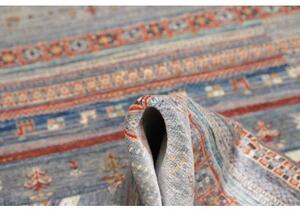 Tappeto Gabbeh Nova Geometrico Blu Rosso 124x173 Cm