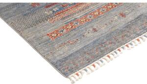 Tappeto Gabbeh Nova Geometrico Blu Rosso 103x147 Cm