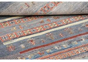 Tappeto Gabbeh Nova Geometrico Blu Rosso 124x173 Cm