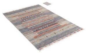 Tappeto Gabbeh Nova Geometrico Blu Rosso Mattone 106x148 Cm