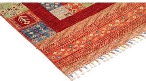 Tappeto Gabbeh Nova Geometrico Rosso Multicolore 101x153 Cm