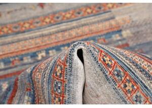 Tappeto Gabbeh Nova Geometrico Blu Rosso Mattone 106x148 Cm