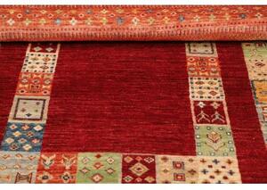 Tappeto Gabbeh Nova Geometrico Rosso Multicolore 101x153 Cm