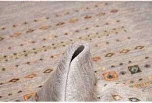 Tappeto Gabbeh Nova Figurativo Grigio Beige 124x178 Cm