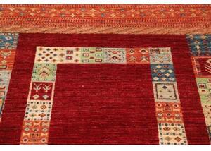 Tappeto Gabbeh Nova Geometrico Rosso Multicolore 101x153 Cm