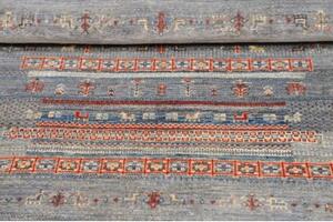 Tappeto Gabbeh Nova Geometrico Blu Rosso 103x147 Cm