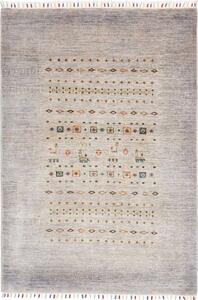 Tappeto Gabbeh Nova Figurativo Grigio Beige 124x178 Cm