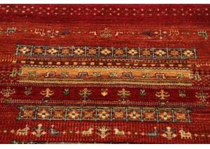 Tappeto Gabbeh Nova Geometrico Rosso Giallo Ocra 83x115 Cm