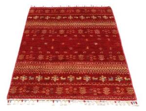 Tappeto Gabbeh Nova Stilizzato Rosso Beige 83x128 Cm