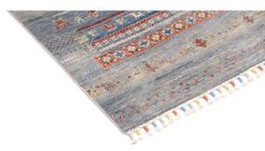 Tappeto Gabbeh Nova Geometrico Blu Cielo Rosso Mattone 80x119 Cm