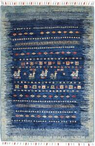 Tappeto Gabbeh Nova Figurativo Blu Multicolore 78x121 Cm