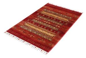 Tappeto Gabbeh Nova Geometrico Rosso Giallo Ocra 83x115 Cm