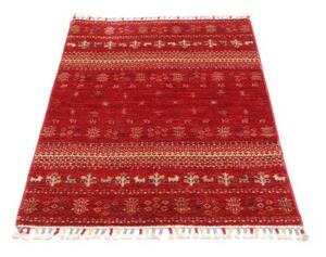 Tappeto Gabbeh Nova Figurativo Rosso Beige 80x123 Cm