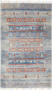 Tappeto Gabbeh Nova Geometrico Blu Cielo Rosso Mattone 80x119 Cm