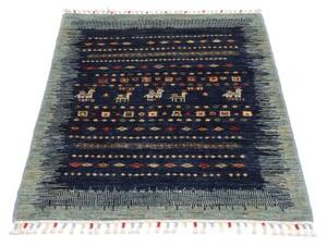 Tappeto Gabbeh Nova Figurativo Blu Multicolore 78x121 Cm