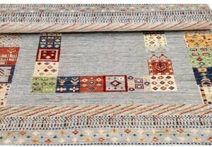 Tappeto Gabbeh Nova Geometrico Azzurro Multicolore 103x145 Cm
