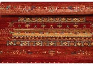Tappeto Gabbeh Nova Geometrico Rosso Giallo Ocra 83x115 Cm