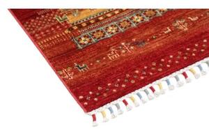 Tappeto Gabbeh Nova Geometrico Rosso Giallo Ocra 83x115 Cm