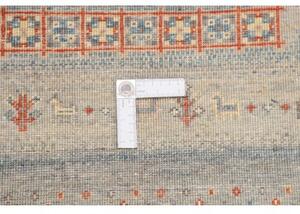 Tappeto Gabbeh Nova Geometrico Blu Cielo Rosso Mattone 80x119 Cm