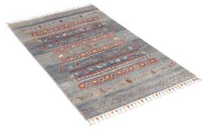 Tappeto Gabbeh Nova Geometrico Blu Cielo Rosso Mattone 80x119 Cm