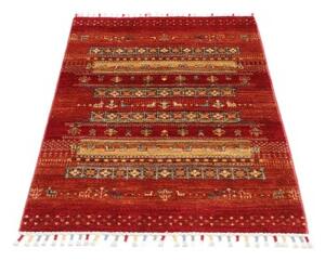 Tappeto Gabbeh Nova Geometrico Rosso Giallo Ocra 83x115 Cm